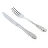 Cubiertos de Carne Glamour  7000  (12 Piezas) Acero Inoxidable con Detalles en Oro 23-24K, 6 Cuchillos + 6 Tenedores, Apto para lavavajillas