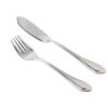 Cubertería de Pescado Glamour  7000  (12 Piezas) Acero Inoxidable con Detalles en Oro 23-24K, 6 Cuchillos y 6 Tenedores, Apta para lavavajillas