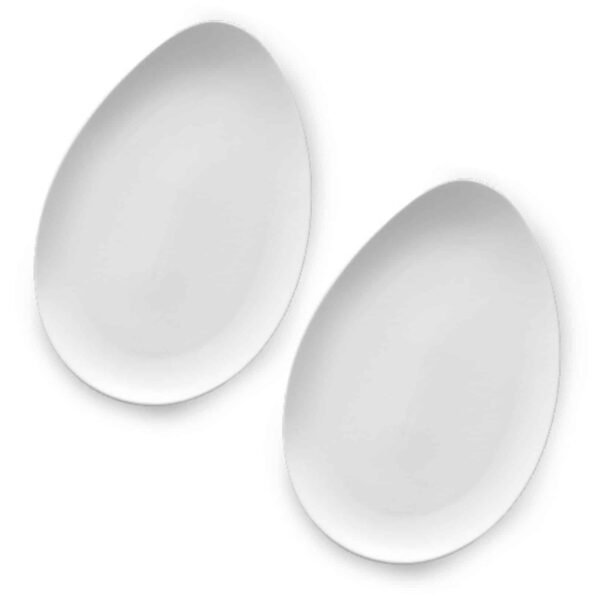 1-8.jpg Juego de 2 fuentes platos de porcelana blanca (2 piezas) Ovum, 24 cm