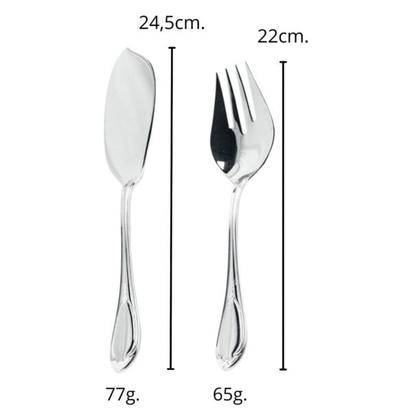 10-1.jpg Glamour 7000 Juego de Servir Pescado en Acero Inoxidable (2 Piezas) Cuchillo, Tenedor, Pulido Espejo, Apto para lavavajillas