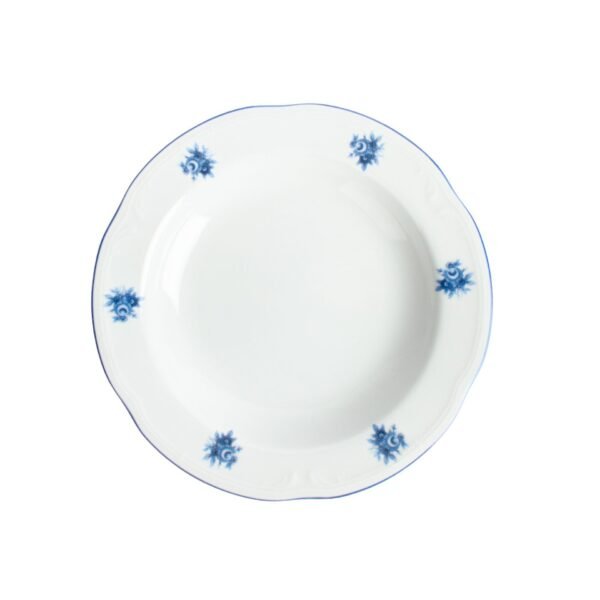 Juego de platos hondos de porcelana blanca (6 piezas) Lubeck Blue