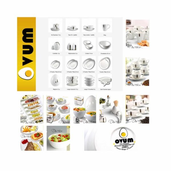 11-2.jpg Juego de 2 fuentes platos de porcelana blanca (2 piezas) Ovum, 24 cm