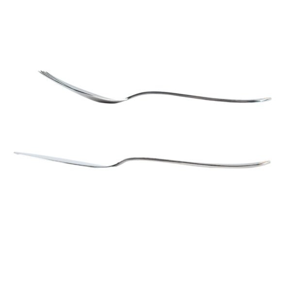 Juego de Servir Pescado Glamour 7000  (2 Piezas), Tenedor y Cuchillo de Pescado, Acero Inoxidable con Detalles en Oro 23-24K, Apto para lavavajillas