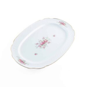 11_BIDASOA_IRINA_1FUENTE_OVAL.jpg Fuente de porcelana Bidasoa Irina ovalada con filo dorado y flores