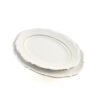 RHEIN Juego de 2 Fuentes Ovaladas para Servir, Porcelana Blanca con Borde Dorado – 33×22 cm para Sushi, Entradas, Canapés o Postres – Elegantes para Buffet, Eventos y Fiestas