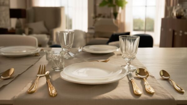 CRC Nuremberg 1210 Full Gold cubertería 70 piezas, acero inoxidable totalmente bañada en oro