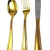 CRC Nuremberg 1210 Full Gold cubertería 70 piezas, acero inoxidable totalmente bañada en oro