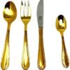 CRC Nuremberg 1210 Full Gold cubertería 70 piezas, acero inoxidable totalmente bañada en oro