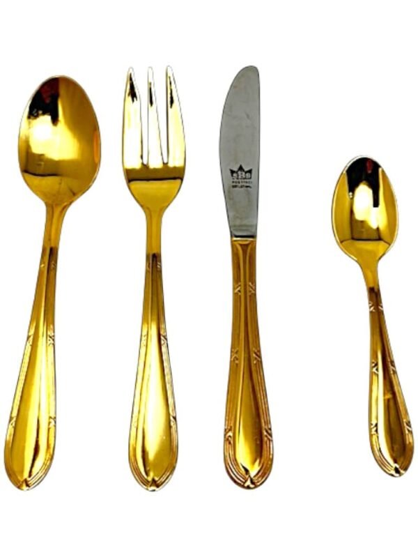 CRC Nuremberg 1210 Full Gold cubertería 70 piezas, acero inoxidable totalmente bañada en oro