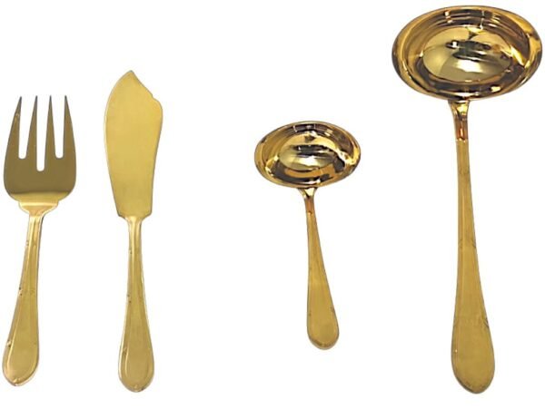 CRC Nuremberg 1210 Full Gold cubertería 70 piezas, acero inoxidable totalmente bañada en oro