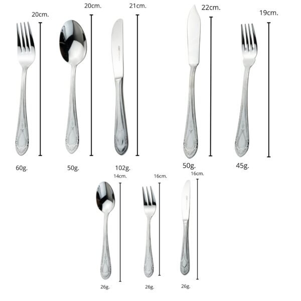 Cubertería 113 piezas CRC Koln 1285, acero inoxidable 18/10, diseño clásico con estuche de presentación, cuchillos monoblock forjados