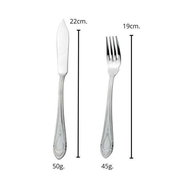 CRC Koln 1285 Deco juego de pescado 26 piezas, acero inoxidable