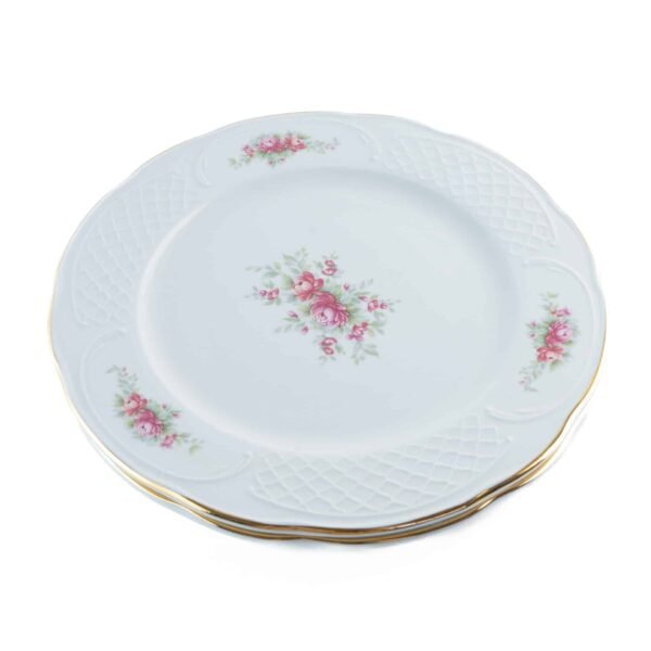 Juego de Fuentes de Porcelana (2 Piezas) Bidasoa Irina – Plato Redondo con Diseño Floral y Filo Dorado
