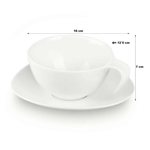 Ovum taza Cafe  o  TE  con Plato -Porcelana blanca premium