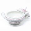 Sopera de ceramica inglesa, blanca y rosa marca churchill (3 l )