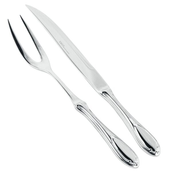 Glamour 7000  Juego de Servir Carne en Acero Inoxidable (2 Piezas) Cuchillo + Tenedor, Pulido Espejo, Apto para lavavajillas