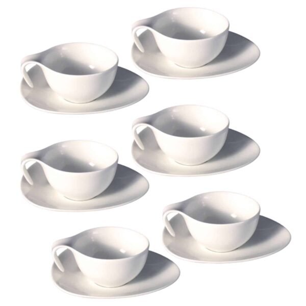Ovum taza Cafe  o  TE  con Plato -Porcelana blanca premium