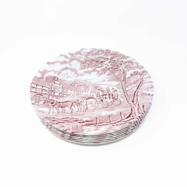 Juego de platos llanos de cerámica (6 piezas) Churchill Rosa