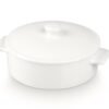 Cazuelas cocotte pequeñas de porcelana blanca con tapa (3 piezas) Ovum