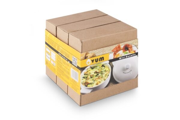 Cazuelas cocotte pequeñas de porcelana blanca con tapa (3 piezas) Ovum