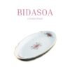 16_BIDASOA_IRINA_RABANERA.jpg Juego de Rabaneras de Porcelana Blanca (2 piezas) con Diseño Floral y Filo Dorado Fuente para Guarnición, Aperitivos o Salsas .Colección Bidasoa original.