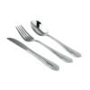 Cubertería 1285 Acero Inoxidable (12 Piezas), Pulido Espejo, 4 Tenedores, 4 Cucharas y 4 Cuchillos, Monoblock Forjados, Diseño Tradicional y Elegante