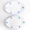 Juego de rabaneras de porcelana blanca (2 piezas) Lubeck Blue