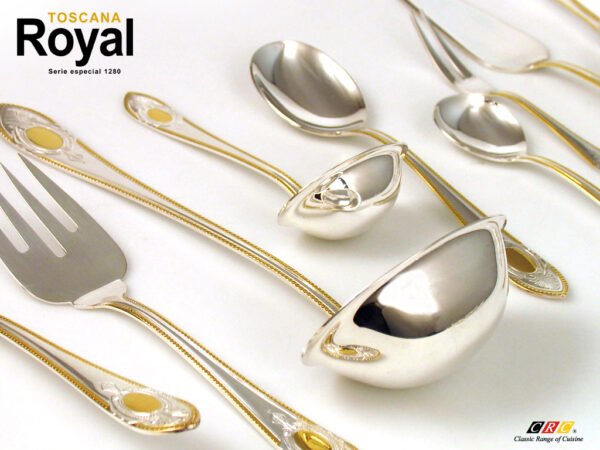 2-1-1.jpg juego de servir cubiertos 1280 royal plata y oro 10 pzs. cazos, cucharas y otros