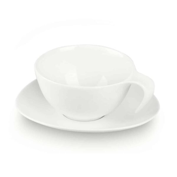 Ovum taza Cafe  o  TE  con Plato -Porcelana blanca premium