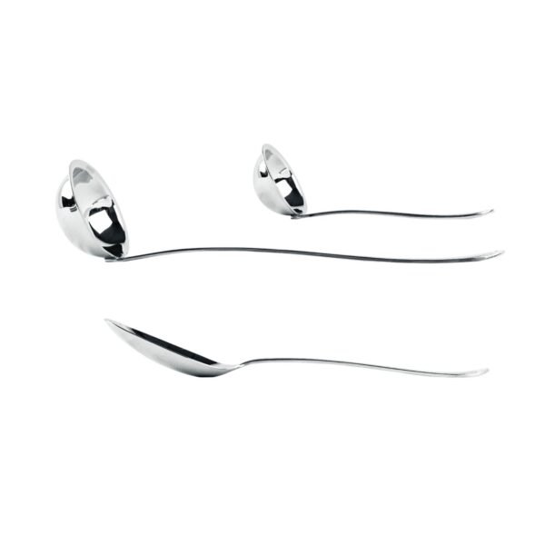 2-2.jpg Glamour 7000 Juego de Servir en Acero Inoxidable (3 Piezas) Cazo Sopero, Cuchara de Servir, Cazo para Salsa, Pulido Espejo, Apto para lavavajillas