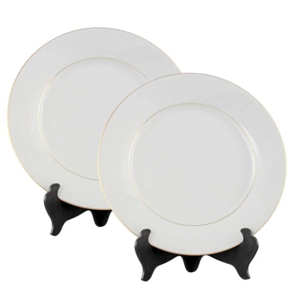 2-6.jpg Platos de presentación de porcelana blanca con filo de oro (2 piezas) Bremen