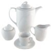 2-BANDEJAS-OVALES.jpg Juego de café de porcelana blanca Lubeck R, 27 piezas con filo dorado, 12 tazas y 12 platillos, cafetera, azucarero y lechera, apto lavavajillas