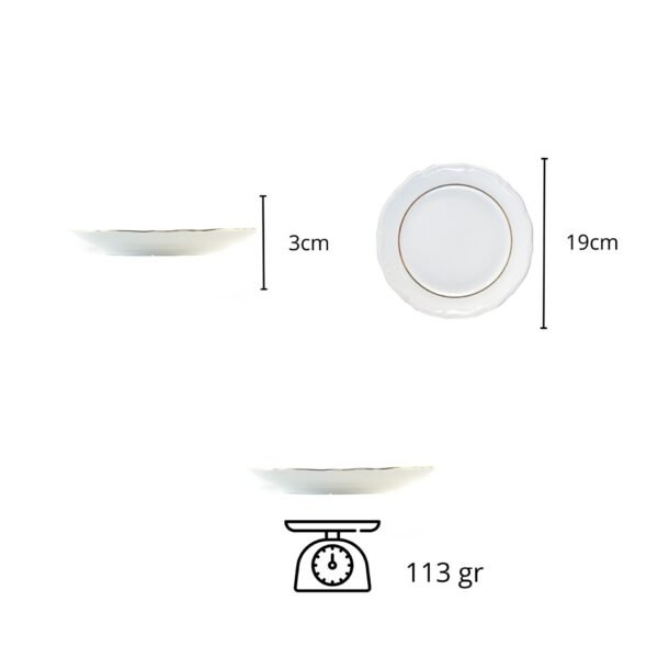 2-BANDEJAS-OVALES-4-1.jpg Juego de platos de postre de porcelana blanca (6 piezas) Rhein con filo de oro