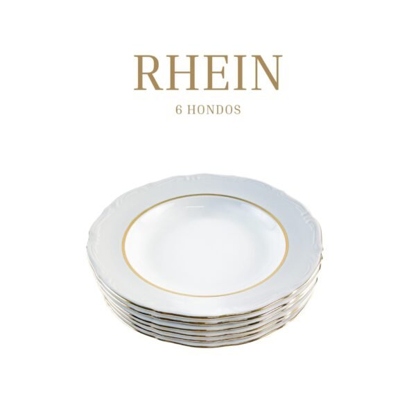 2-BANDEJAS-OVALES-5.jpg Juego Platos Hondos de Porcelana Blanca (6 piezas)Rhein con Borde Dorado – Vajilla de filo de oro para Sopas cremas. Celebraciones y regalos