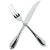 Glamour 7000  Cubiertos de Carne en Acero Inoxidable (12 Piezas) 6 Cuchillos + 6 Tenedores, Pulido Espejo, Apto para lavavajillas