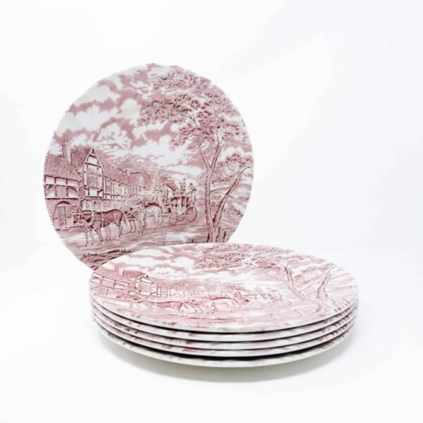Juego de platos llanos de cerámica (6 piezas) Churchill Rosa