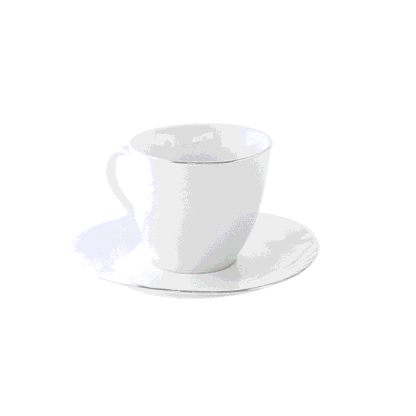 Juego Café o Té de porcelana blanca (27 piezas) Lubeck R con filo de oro, taza, plato, cafetera, azucarero y lechera