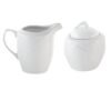 24.jpg Juego de café de porcelana blanca Lubeck R, 27 piezas con filo dorado, 12 tazas y 12 platillos, cafetera, azucarero y lechera, apto lavavajillas