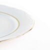 juego de 6 platos llanos modelo RHEIN 24cm porcelana blanca con filo de oro marca crc