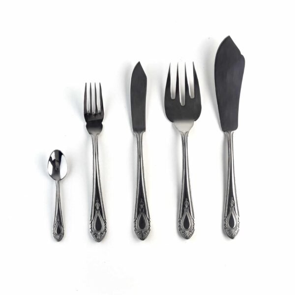 Cuberteria de pescado acero inoxidable (20 piezas) Koln 1285, 6 tenedores, 6 cuchillos fileteadores, 6 cucharas de postre, 1 pala, 1 tenedor de servir