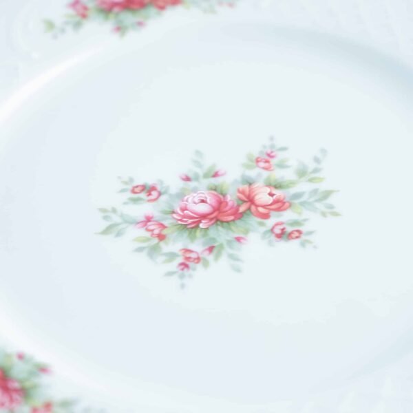 Juego de Platos de Postre de Porcelana (6 piezas) Bidasoa Irina con Motivos Florales y Filo de Oro, Piezas de Porcelana con un Acabado Fino y Decorativo