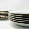 Juego de platos de porcelana blanca (12 piezas) Lubeck R con filo de oro, 6 platos llanos, 6 platos hondos