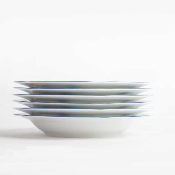 Juego de platos hondos de porcelana blanca (6 piezas) Lubeck Blue