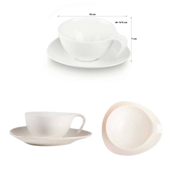 Ovum taza Cafe  o  TE  con Plato -Porcelana blanca premium