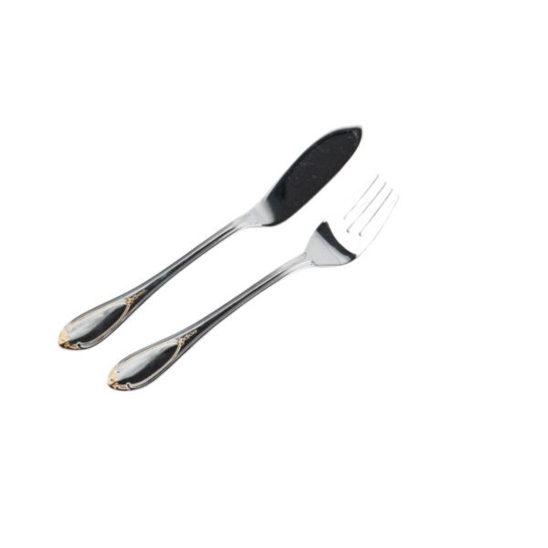 Glamour 7000 , Cubertería de Pescado en Acero Inoxidable (12 Piezas) 6 Cuchillos y 6 Tenedores, Pulido Espejo, Apta para lavavajillas