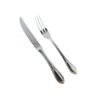 Cubiertos de Carne Glamour  7000  (12 Piezas) Acero Inoxidable con Detalles en Oro 23-24K, 6 Cuchillos + 6 Tenedores, Apto para lavavajillas