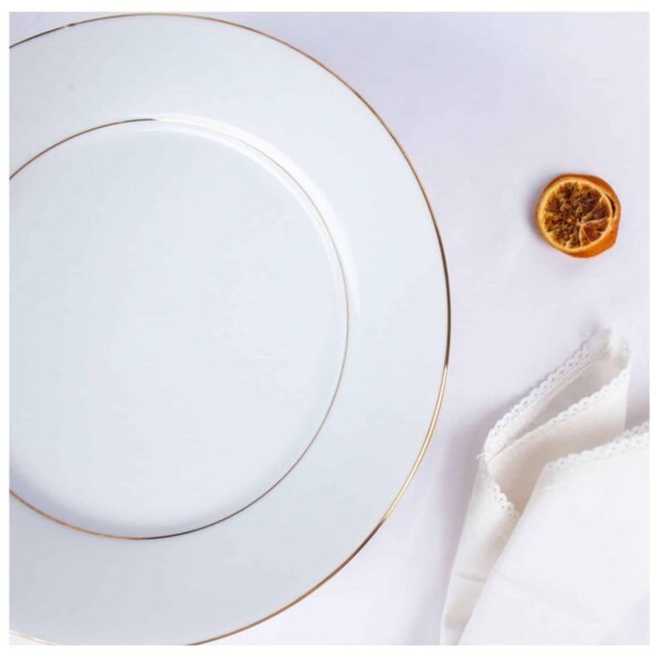3-8.jpg Platos de presentación de porcelana blanca con filo de oro (2 piezas) Bremen