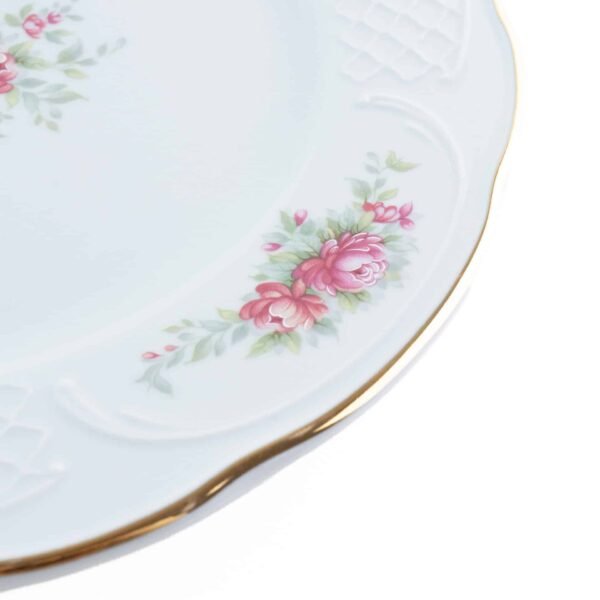 Juego de Fuentes de Porcelana (2 Piezas) Bidasoa Irina – Plato Redondo con Diseño Floral y Filo Dorado