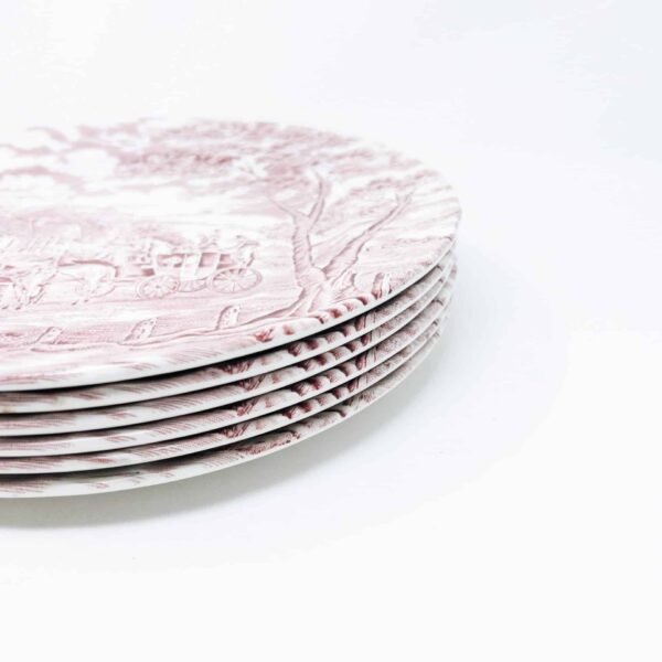 Juego de platos llanos de cerámica (6 piezas) Churchill Rosa