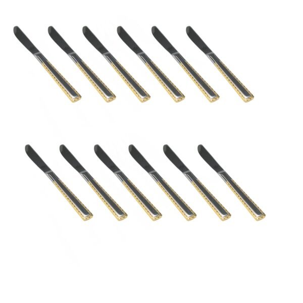 4.jpg CRC Berlin 4520 cuchillos de postre (12 piezas) acero inoxidable 18/10 decorado en oro